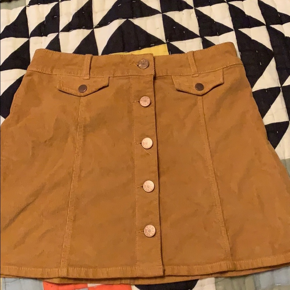 Urban Outfitters mustard yellow corduroy skirt
